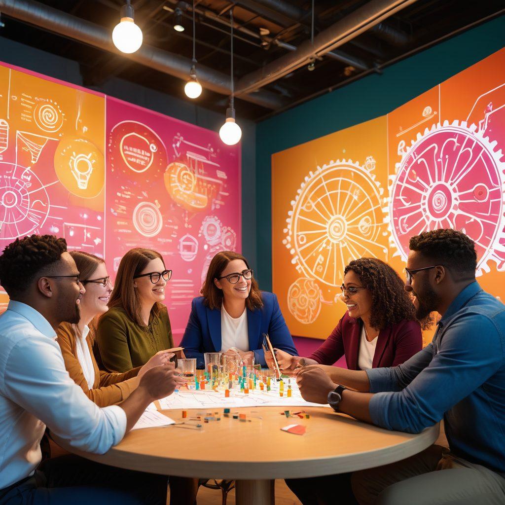 A vibrant community gathering scene depicting diverse individuals engaged in animated discussions, surrounded by visual updates such as charts and graphs. Incorporate elements representing insights like lightbulbs and gears, against a backdrop of a colorful community center. Showcase warmth and engagement through facial expressions and body language. vibrant colors. 3D.